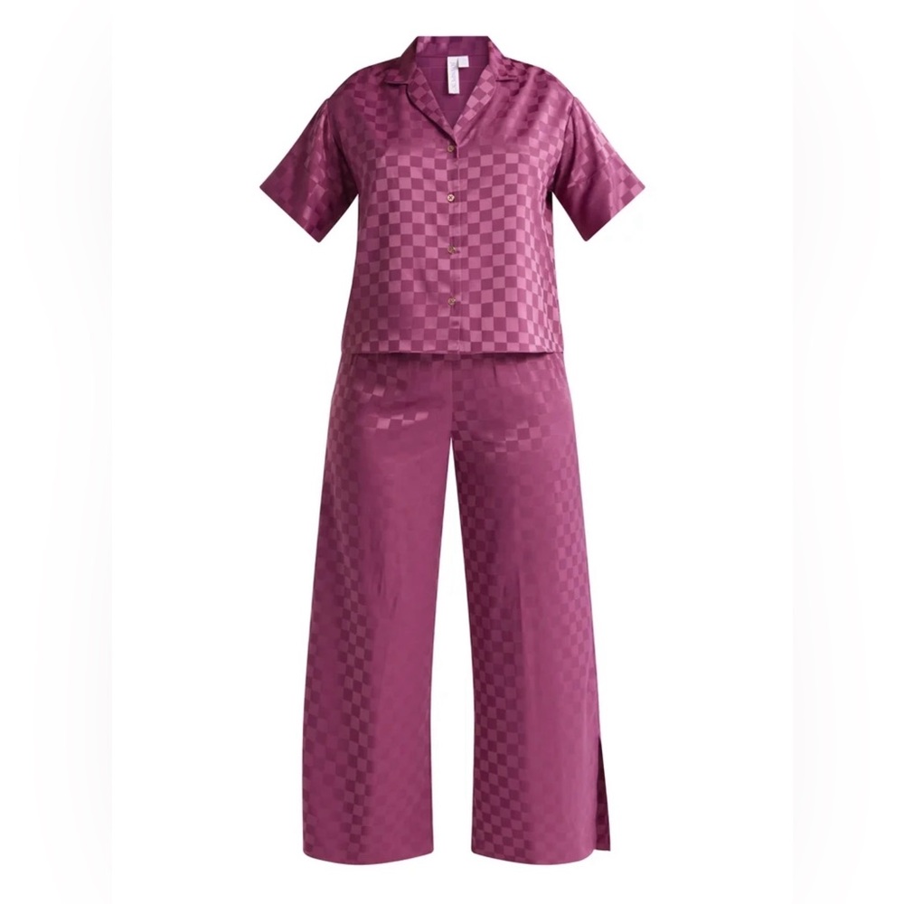 Women's Purple Checkered Pajama Set - Picture 2 of 2